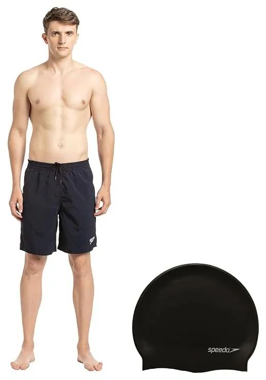 Speedo Flat Silicone Swim Cap Adults Black One Size