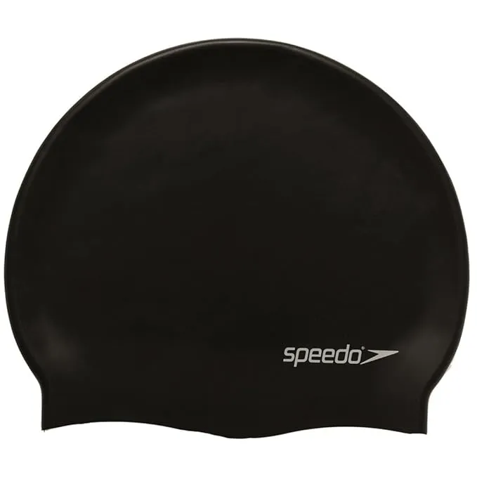 Speedo Flat Silicone Swim Cap Adults Black One Size