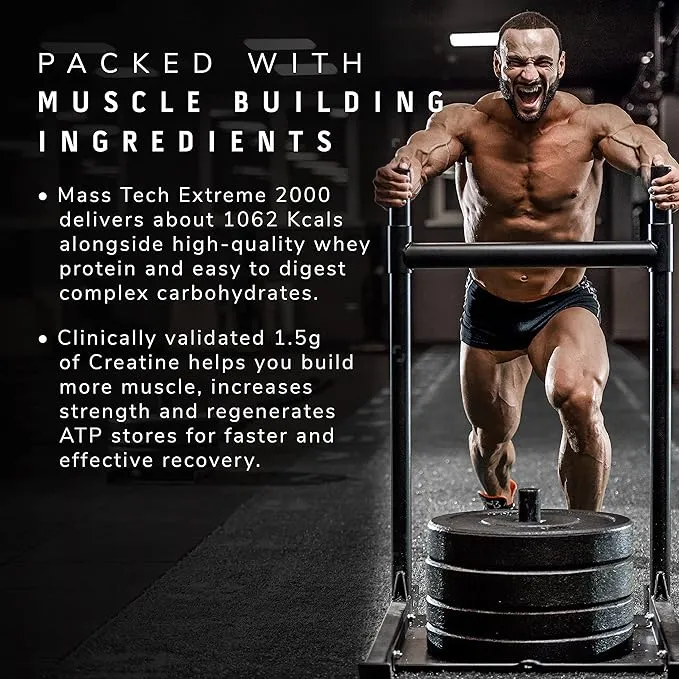 MuscleTech Mass Tech Extreme 2000 High Calorie Mass Gainer 3kg Triple Chocolate Brownie