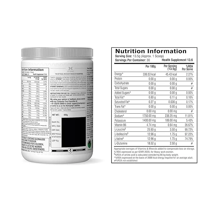 Scivation Xtend BCAA Intra Workout Mango Madness 7g BCAAs 30 Servings Zero Sugar