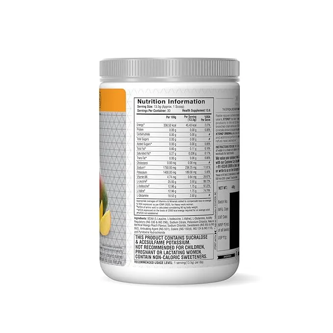 Scivation Xtend BCAA Intra Workout Mango Madness 7g BCAAs 30 Servings Zero Sugar