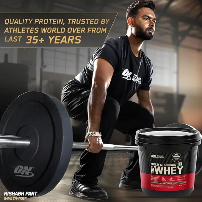 Optimum Nutrition Gold Standard 100% Whey Protein Double Rich Chocolate 4 kg (8.8 lb) ~128 Servings 24g Protein