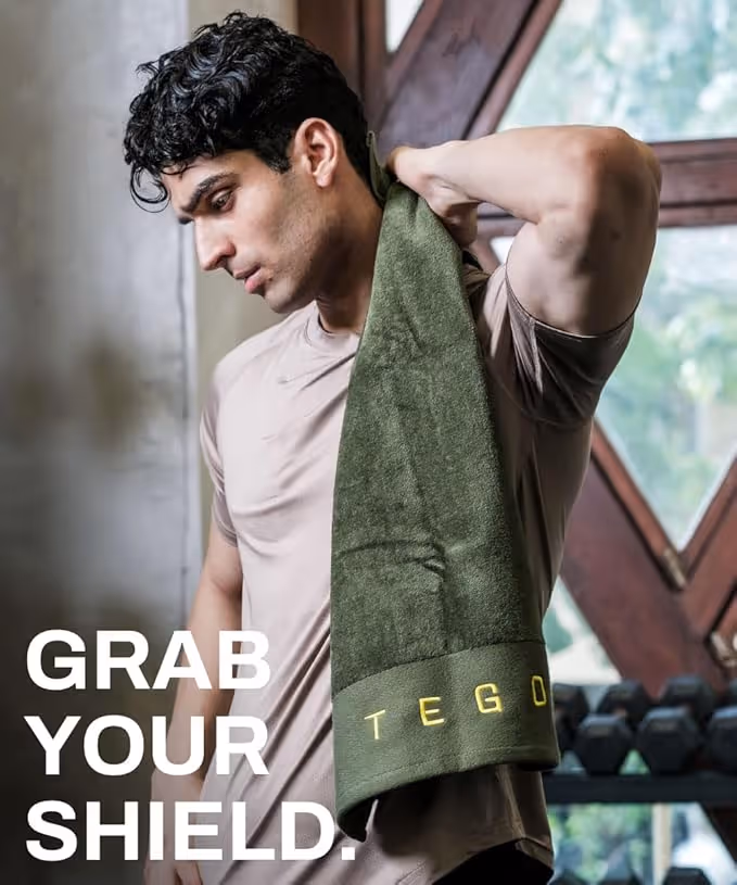 Tego Fit Anti-Microbial Sports Towel Camo Green Red