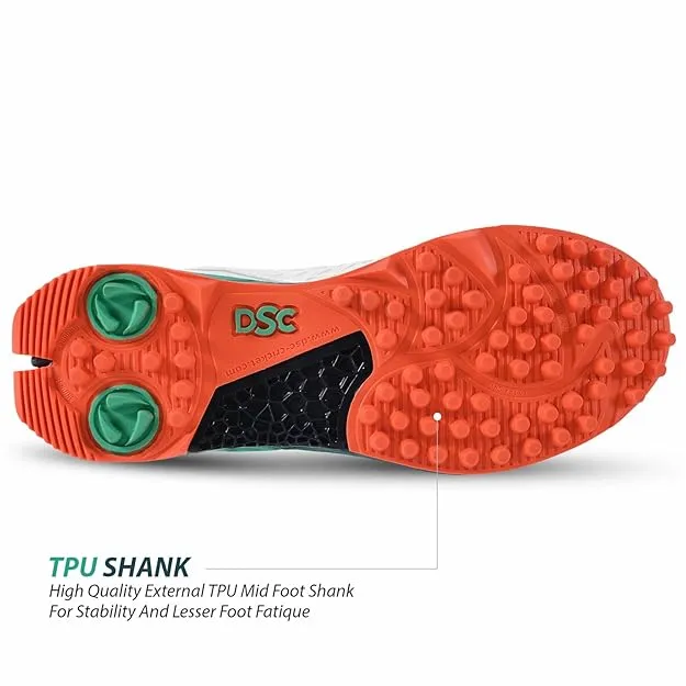 DSC Jaffa 22 Cricket Shoes Sea Green Fluorescent Orange Size 9