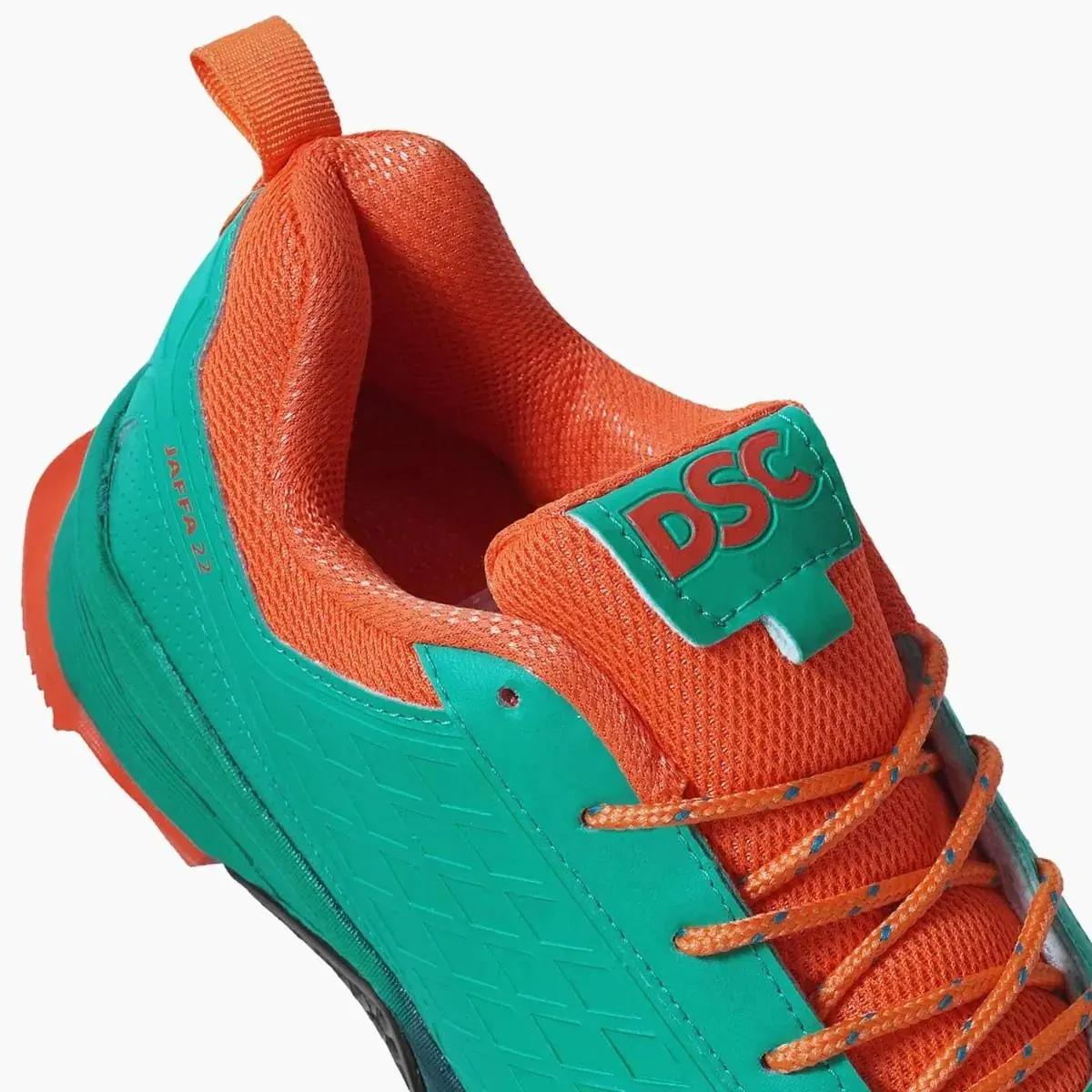 DSC Jaffa 22 Cricket Shoes Sea Green Fluorescent Orange Size 9