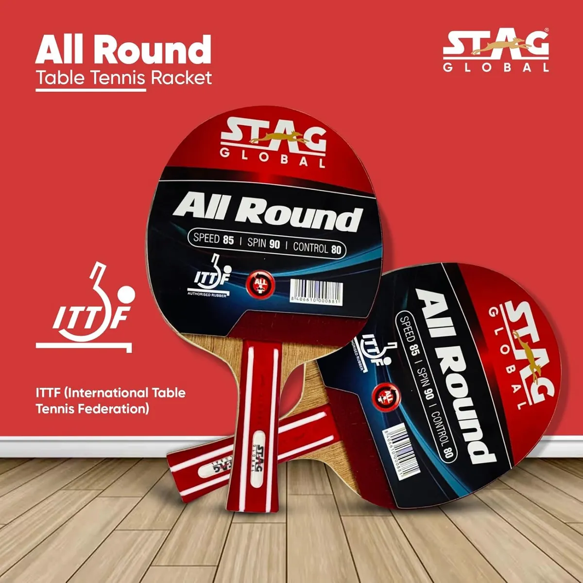 Stag All Rounder Table Tennis Bat Recreational to Club