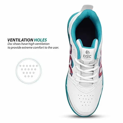 DSC Beamer X Cricket Shoes Dark Cyan White Size 8