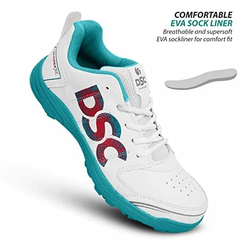 DSC Beamer X Cricket Shoes Dark Cyan White Size 8