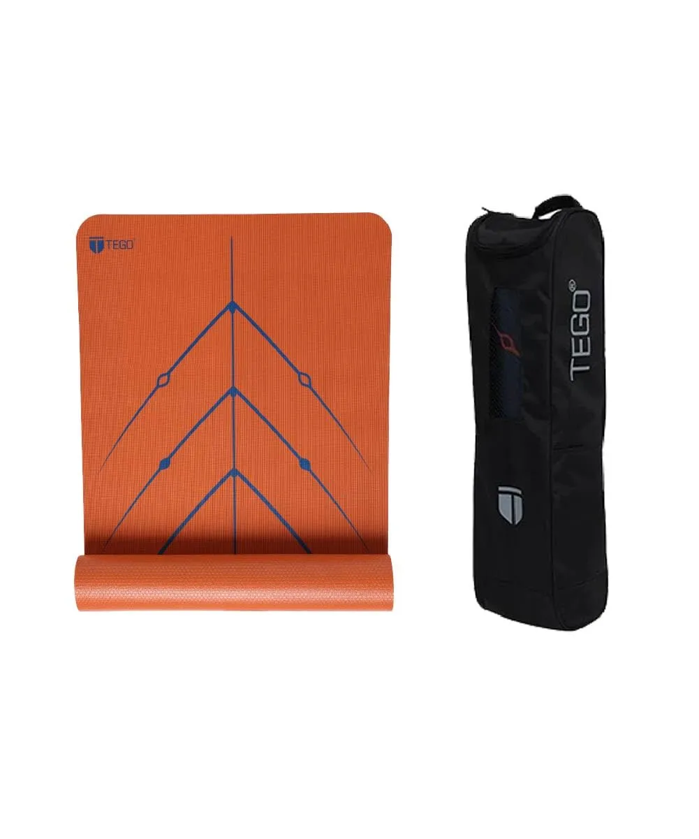 TEGO TS0275-0 Yoga Mat Bronze Navy 5mm Eco-Friendly Non-Slip with Posture Reference