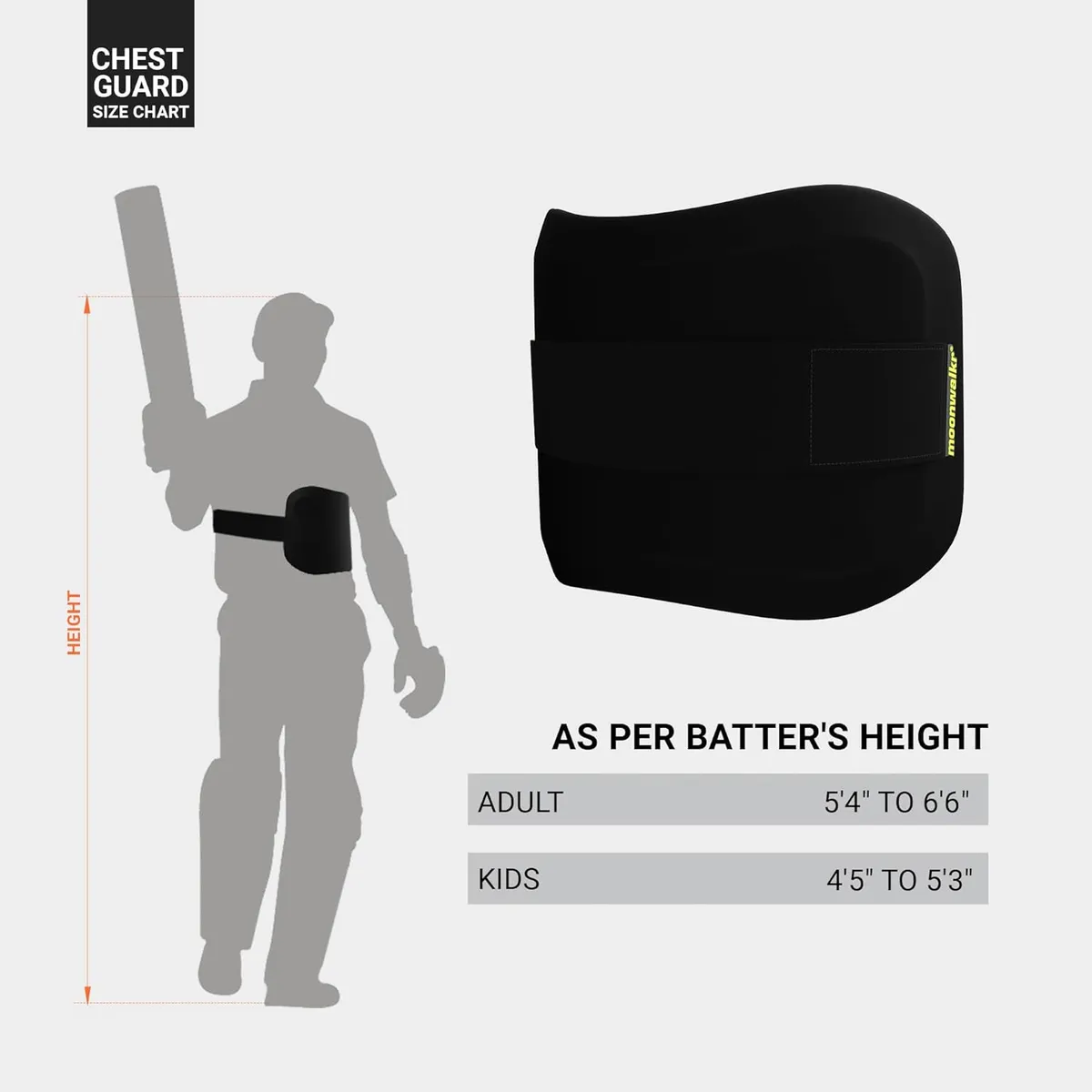 Moonwalkr Cricket Chest Guard Black Mens Adult