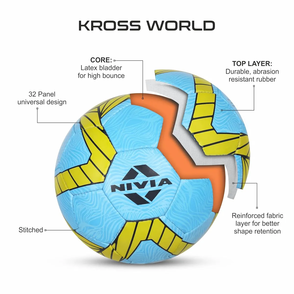 Nivia Kross World Football FB-465 Blue Size 5