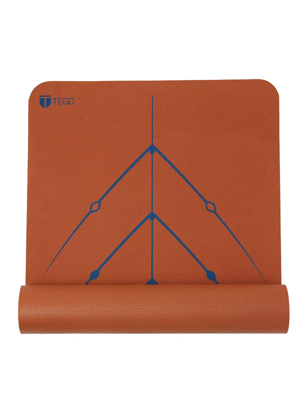 TEGO TS0276-0 Yoga Mat Bronze Navy 5mm Eco-Friendly Non-Slip with Posture Reference