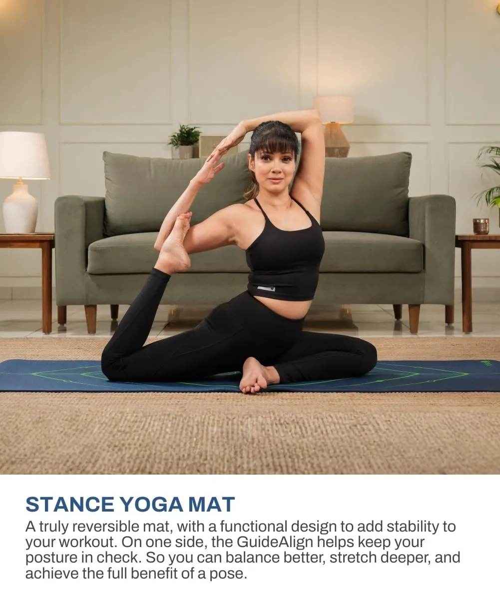 TEGO TS0276-0 Yoga Mat Bronze Navy 5mm Eco-Friendly Non-Slip with Posture Reference