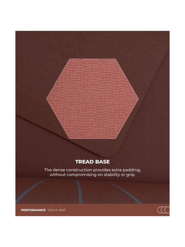 TEGO TS0349-0 Yoga Mat Brick/Grey 8mm Premium Non-Slip with Posture Reference