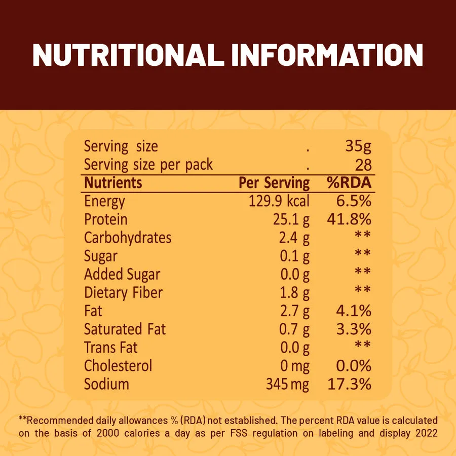 RiteBite Max Protein Plant Protein Alphonso Mango 500g 25g Protein Vegan Probiotic Pepzyme