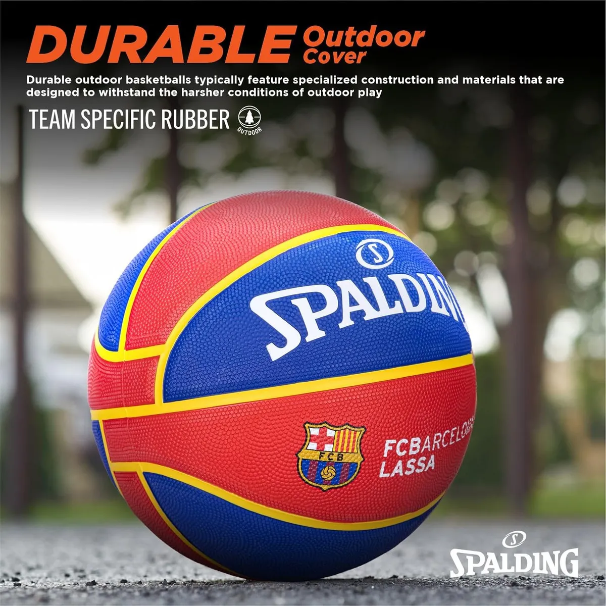 Spalding EuroLeague FC Barcelona Basketball Size 7 Rubber Official Team Logo Indoor Outdoor