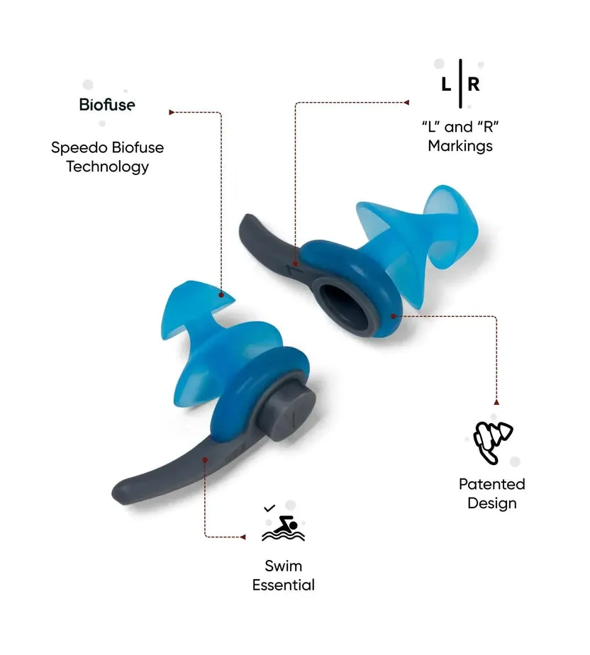 Speedo Biofuse Swim Earplug Adults Blue/Grey One Size