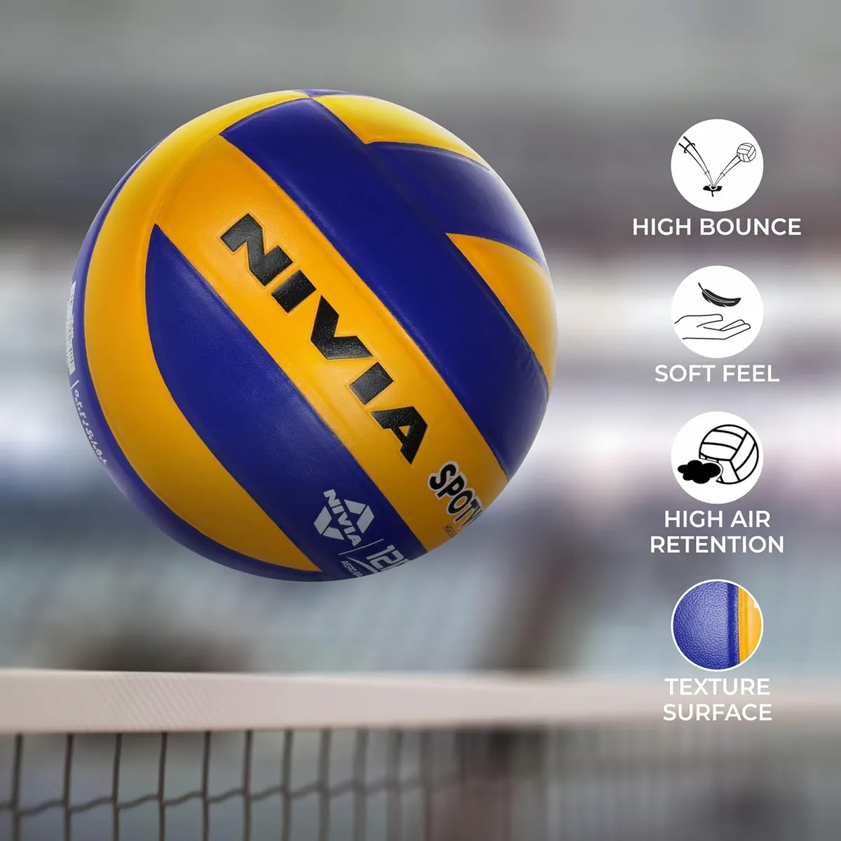 Nivia Sports Volley 492 Volleyball Genuine Leather 12-Panel Size 4