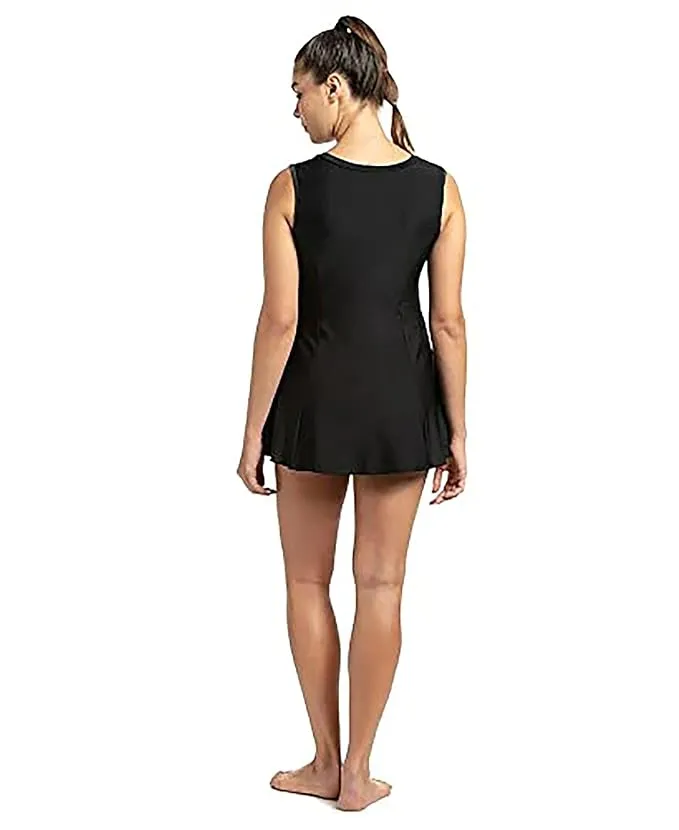 Speedo Women Endurance10 Closedback Swimdress With Boyleg Black/Dapple Grey Size 36