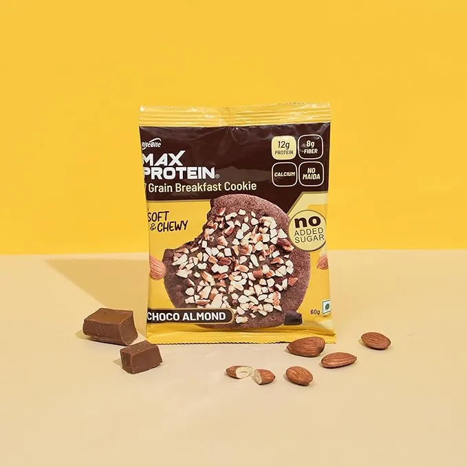 RiteBite Max Protein Choco Almond Cookie 60g Zero Added Sugar 7 Grain