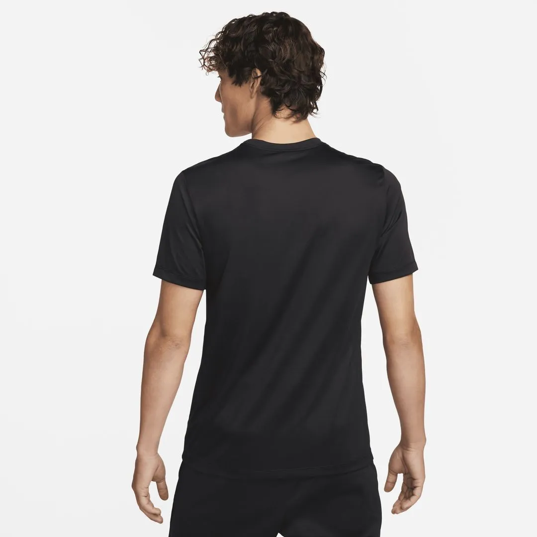 Nike Dri-FIT Men's Fitness T-Shirt DX0990 Black/Matte Silver Size L