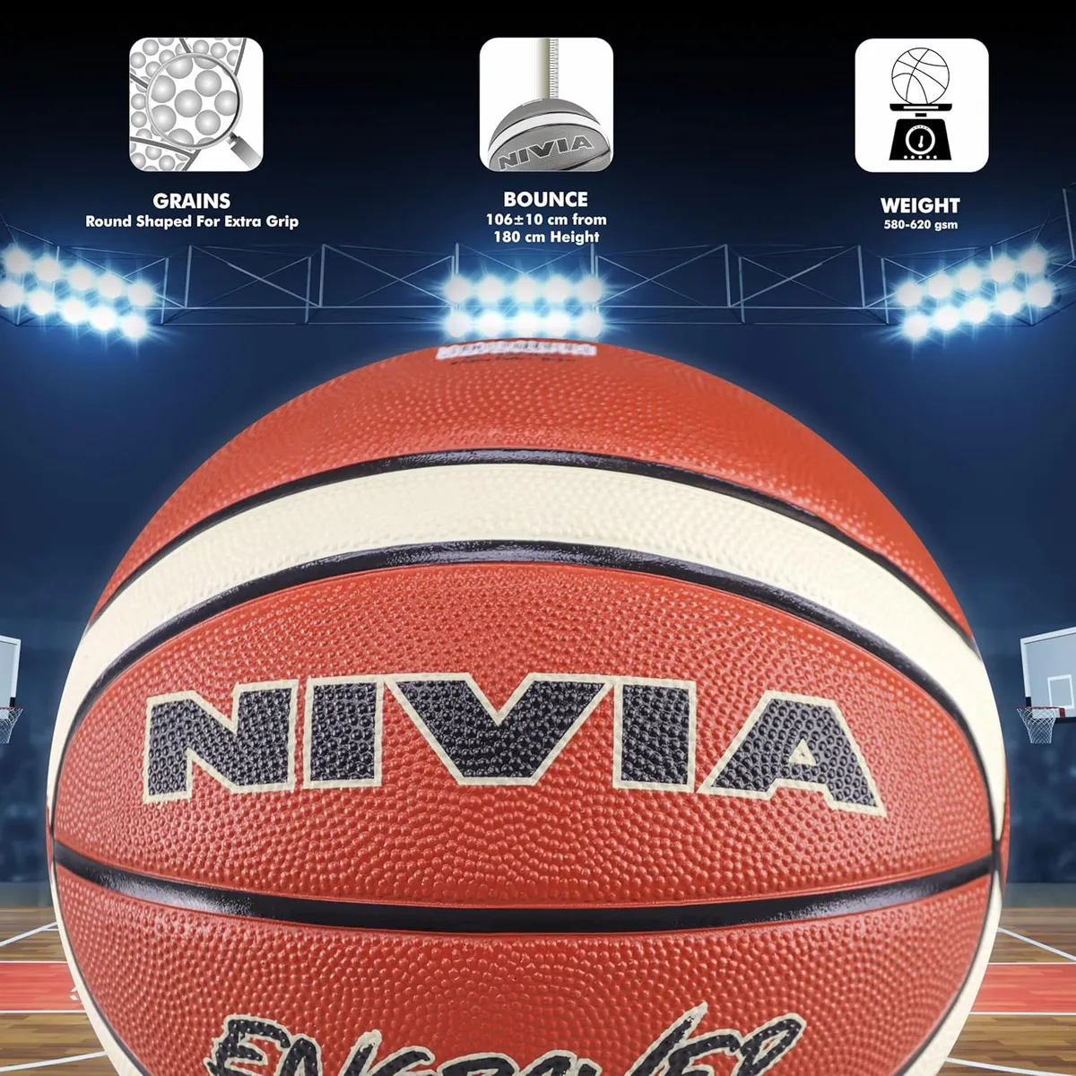 Nivia BB-202 Engraver Basketball 14 Panel Size 6