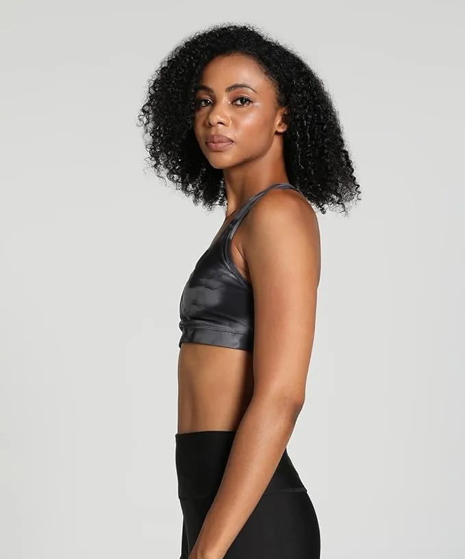 Puma Run 4Keeps Mid Impact AOP Bra Black XL