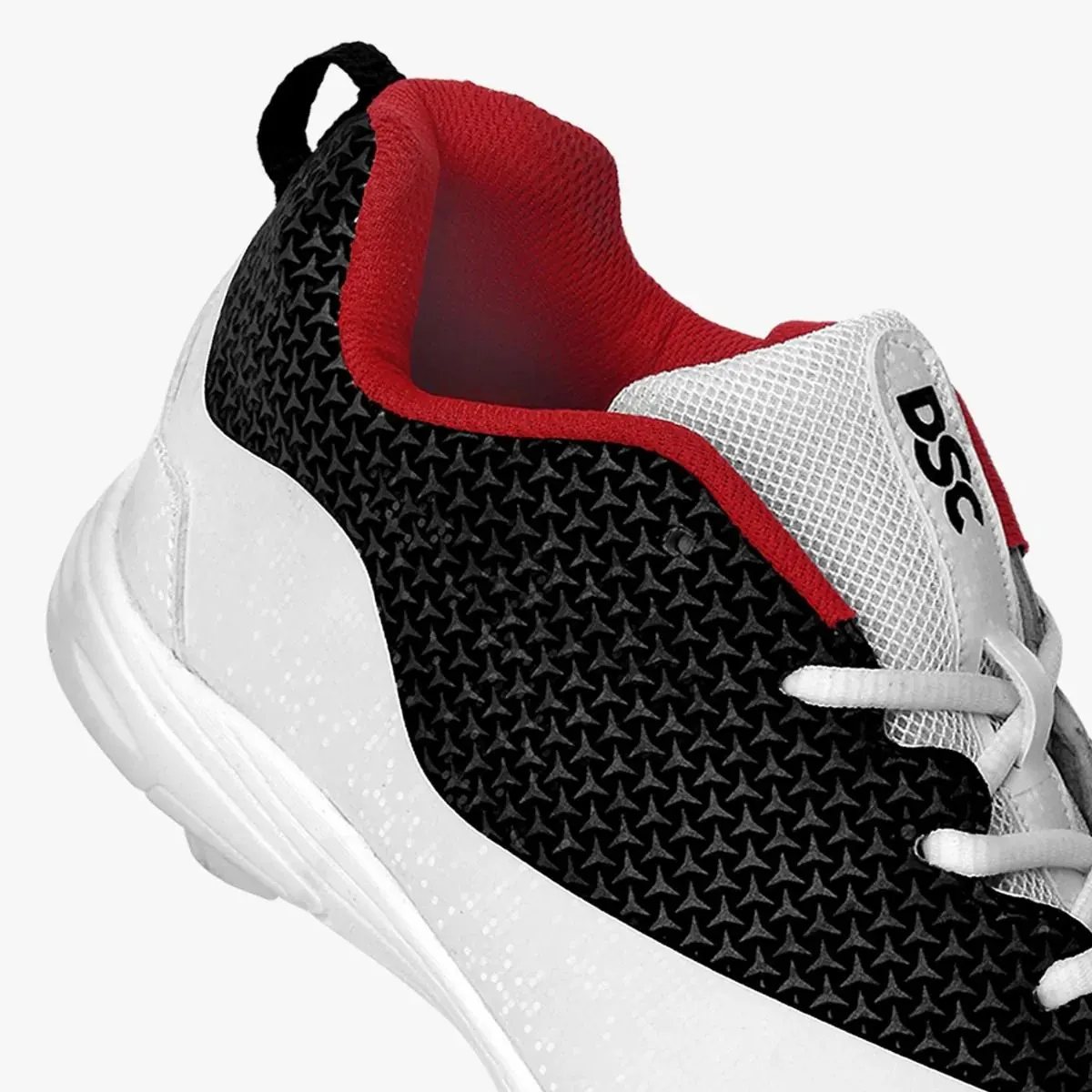 DSC Rigor X Cricket Shoes Rubber Spike White/Black Size 10