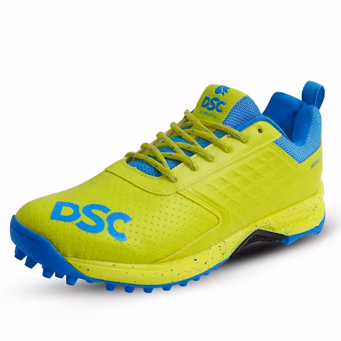 DSC JAFFA 22 Cricket Shoes Rubber Spike Fluorescent Yellow Size 11