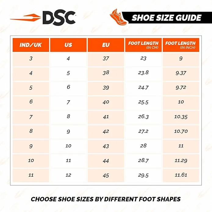 DSC Biffer 22 Cricket Shoes Rubber Spike CY23 Size 6