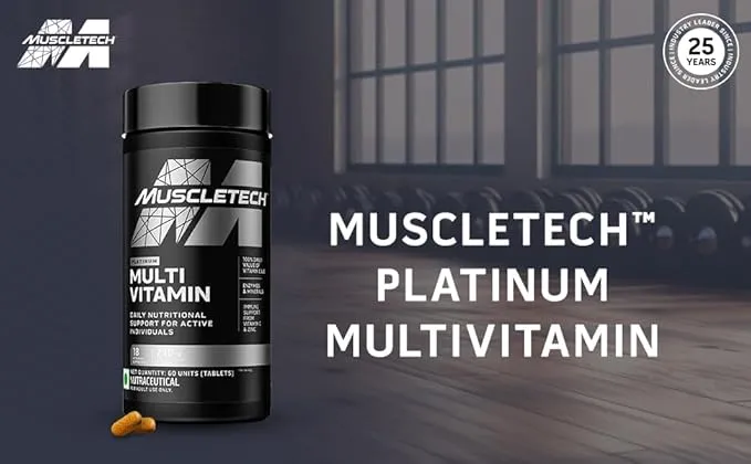 MuscleTech Platinum Multivitamin 18 Vitamins Minerals Amino Herbal 60 Tablets
