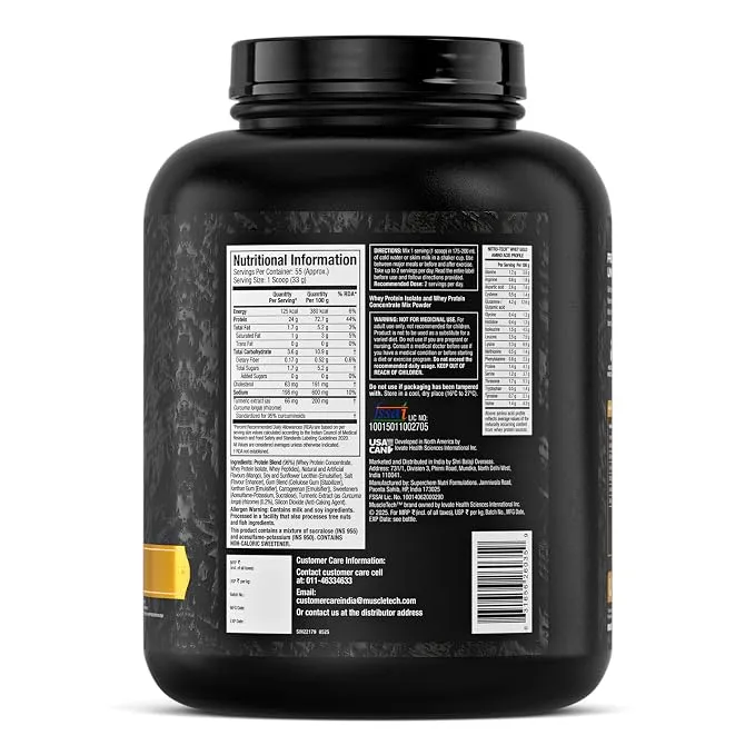 MuscleTech NitroTech 100% Whey Gold Mango Delight 1.81 kg (4 lb) ~50 Servings 24g Protein