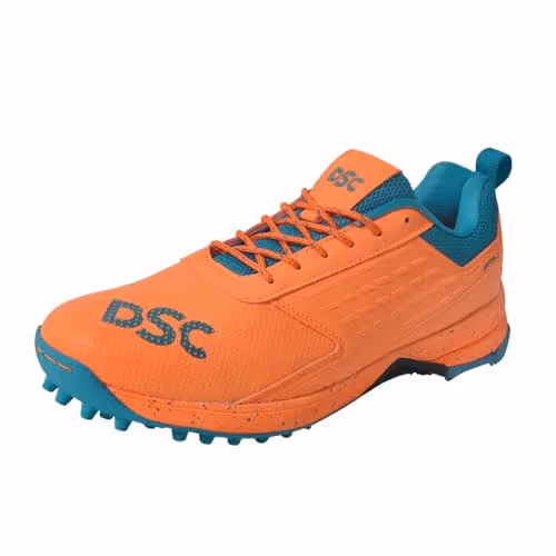 DSC JAFFA 22 Cricket Shoes Rubber Spike Orange/White 2023 Size 6