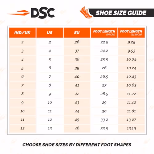 DSC JAFFA 22 Cricket Shoes Rubber Spike Orange/White 2023 Size 6