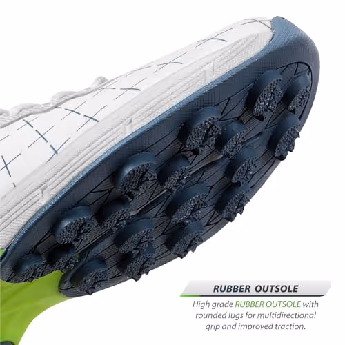 DSC BIFFER 22 Cricket Shoes Rubber Spike Green/White 2023 Size 8