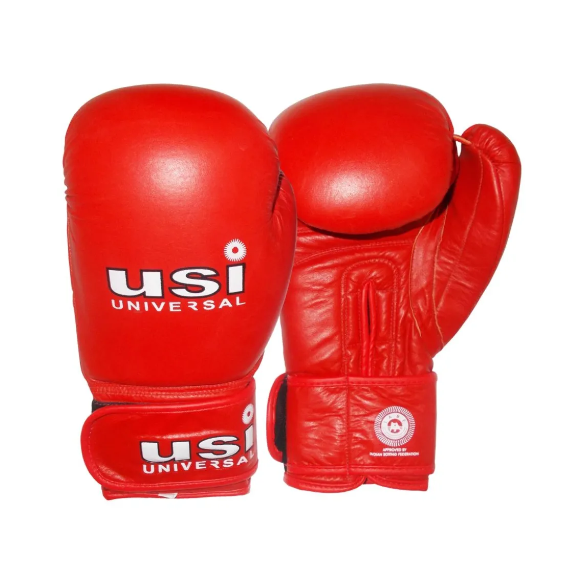 USI Universal 609M Amateur Contest Boxing Gloves Red 10oz Top Grain Hide Leather IBF