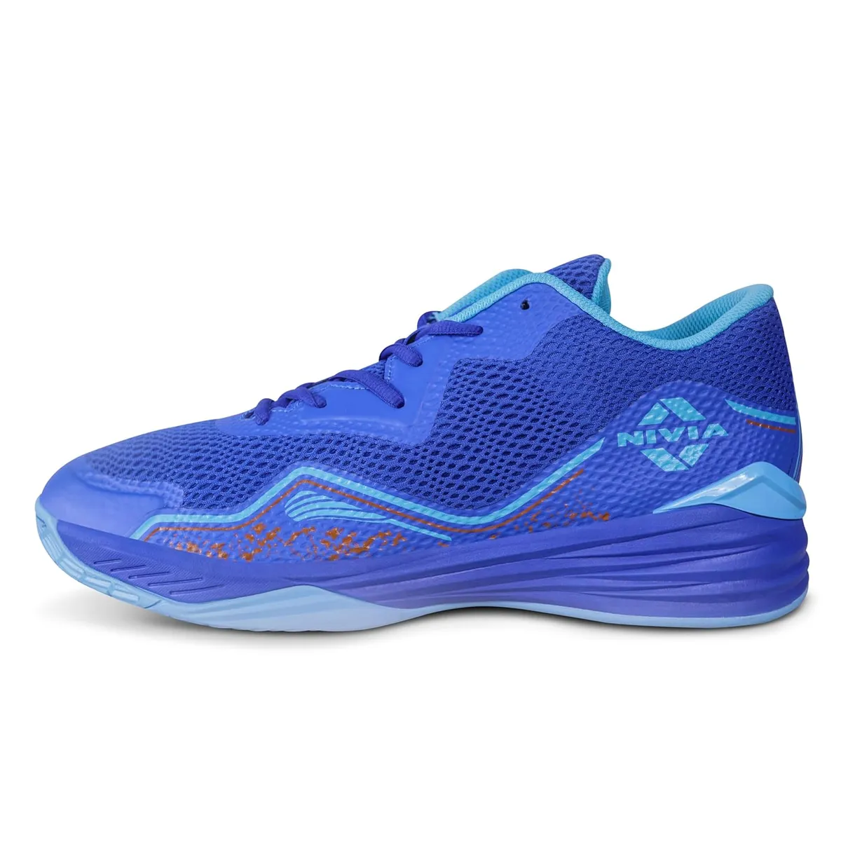 Nivia Warrior 2.0 Basketball Shoes Royal Blue Size 8 Mesh TPU Upper Phylon Rubber Sole Men