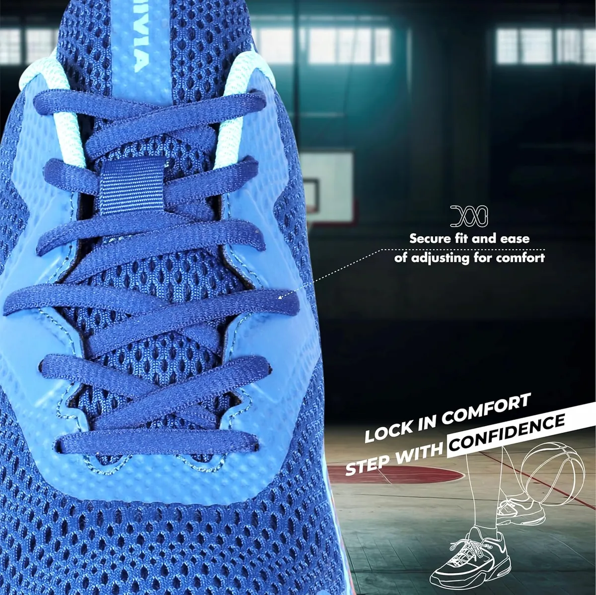 Nivia Warrior 2.0 Basketball Shoes Royal Blue Size 8 Mesh TPU Upper Phylon Rubber Sole Men
