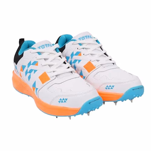 Total T-Terminator Metal Spike Cricket Shoes Black / Orange Size 9