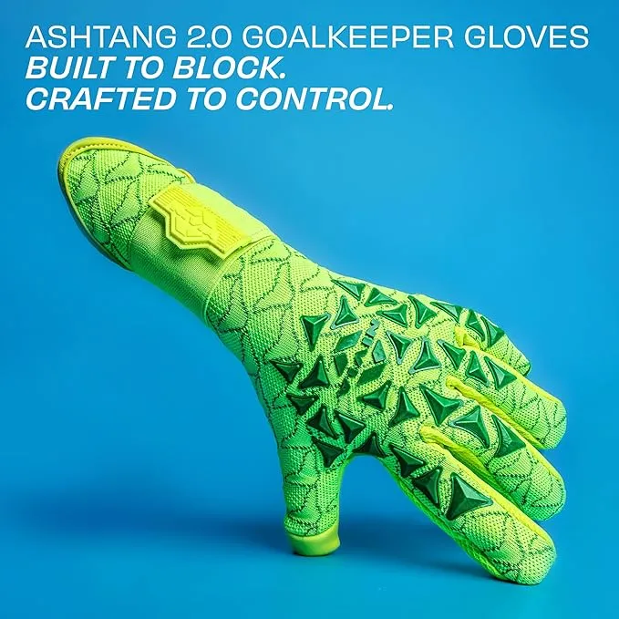 Nivia 1237 Ashtang Goalkeeper Gloves Sky Blue/Fluorescent Green Size S