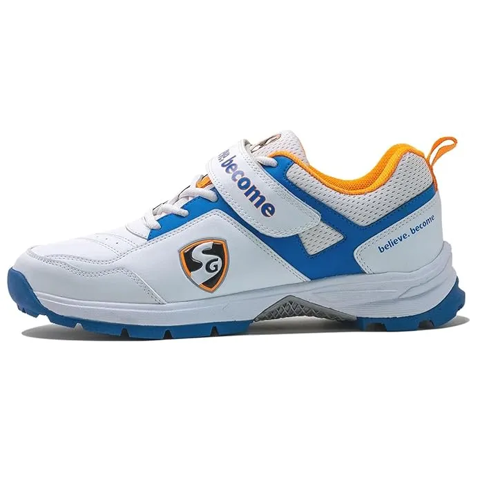 SG Century 6.0 Cricket Shoes White Royal Blue Orange Size 10