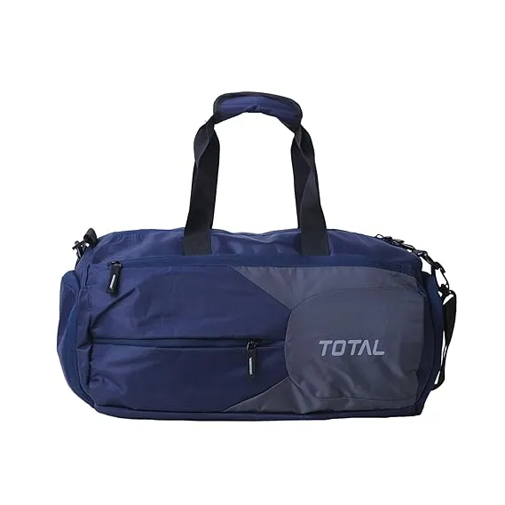 Total Striker Gym Bag Blue Durable Polyester Multiple Compartments Shoulder Strap Sports Training