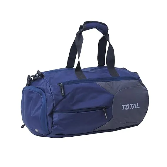 Total Striker Gym Bag Blue Durable Polyester Multiple Compartments Shoulder Strap Sports Training
