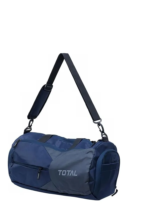 Total Striker Gym Bag Blue Durable Polyester Multiple Compartments Shoulder Strap Sports Training