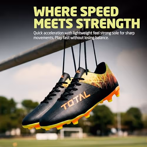 TOTAL Storm Football Studs Black/Lime/Orange UK Size 9