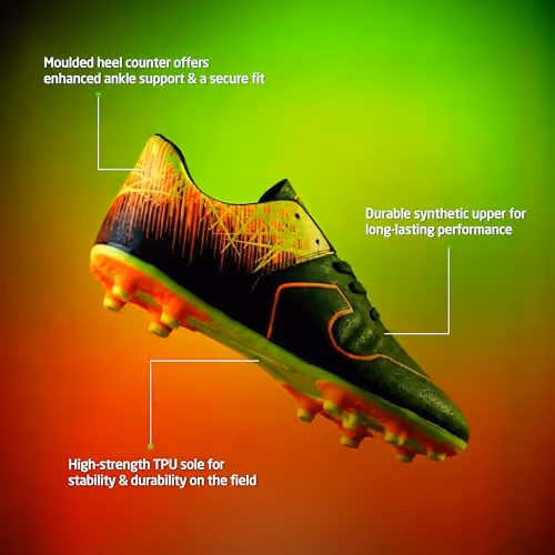TOTAL Storm Football Studs Black/Lime/Orange UK Size 9