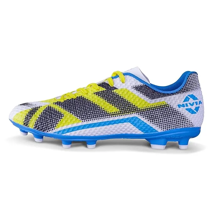 NIVIA Dager Football Stud Shoes White Blue UK 9