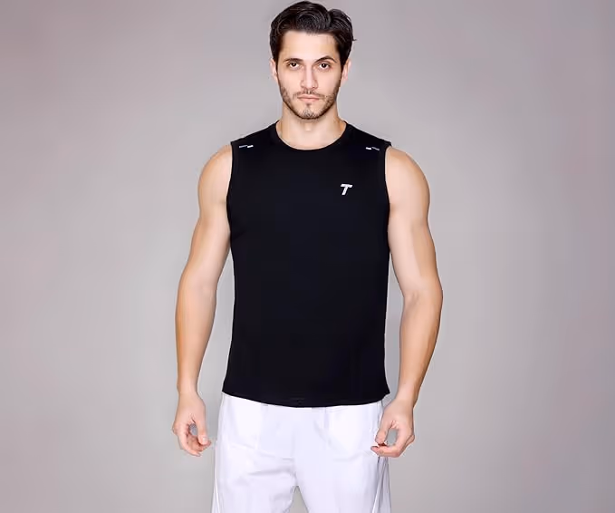 Total KR Active 5120 Sleeveless Singlet Black Size M