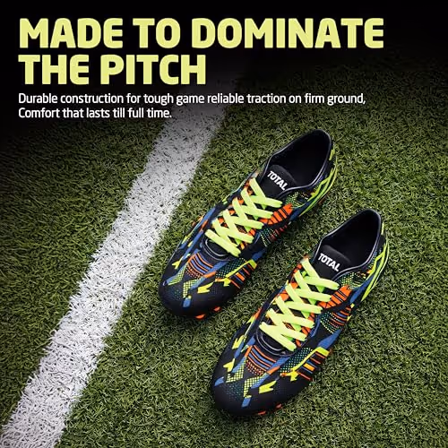 TOTAL Hawk Football Studs Black/Green UK Size 7