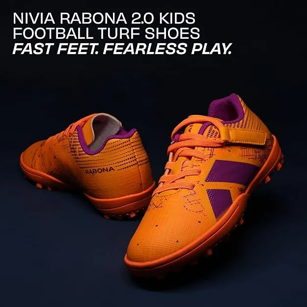 Nivia Rabona 2.0 Kids Turf Football Shoes FB-5946OR Orange UK Size S12